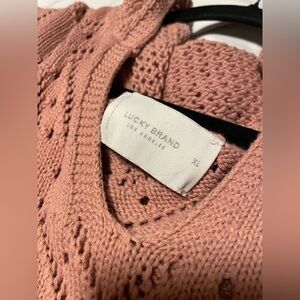 Lucky Brand Crocheted Hooded Crop Sweater XL